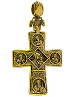 Крест из желтого золота с Богородицей